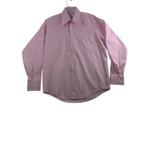 Vintage Kmart Permanent Press Pink Long Sleeve Dress Shirt Button Up Mens 15.5